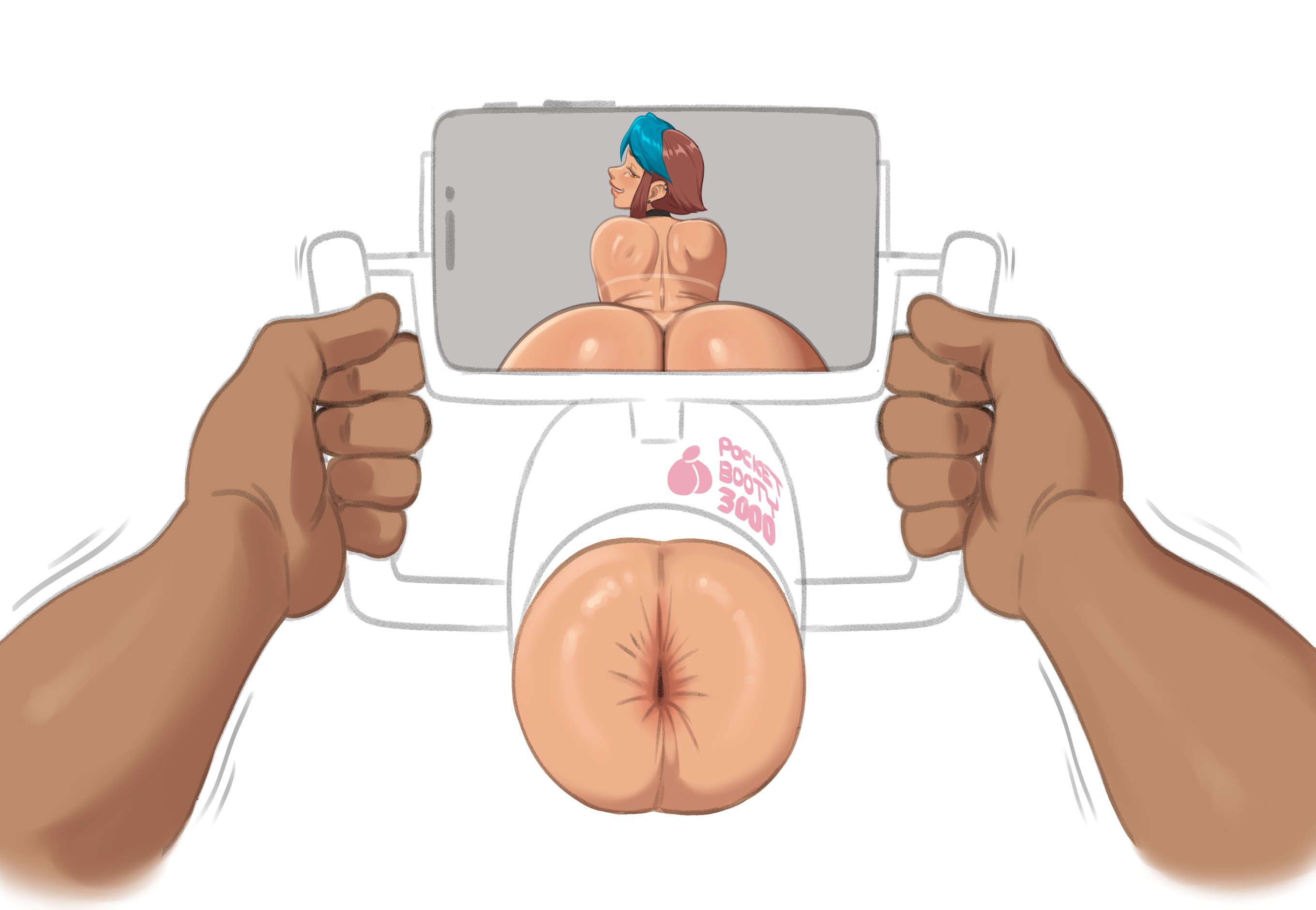 1boy, 2025, 2d (artwork), buttholemagick, looking back, male, micaela (mrpotatoparty), pov, sex toy, tagme