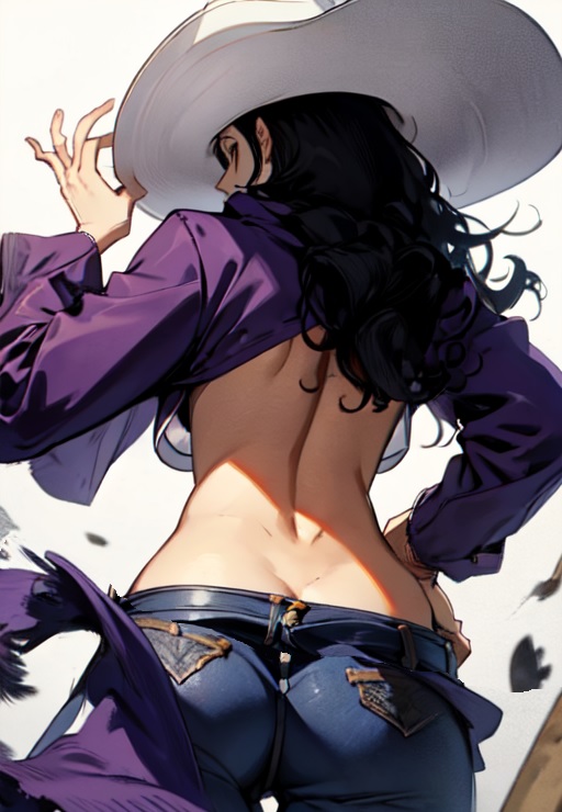 ai_generated alvida artist_request ass black_hair butt clothing female female_only non_nude one_piece