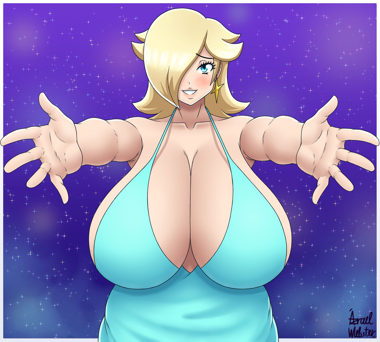 1female arms_open arms_out arms_wide azraelwebster big_breasts big_breasts big_breasts big_titties blonde_female blonde_hair blue_eyes cute cute_girl deviantart deviantart_link deviantart_url earrings huge_boobs huge_breasts huge_breasts im_too_fucking_lazy_to_tag_it_right_now lipstick looking_at_viewer mario_(series) mario_tennis massive_boobs massive_breasts massive_tits nintendo offering_hug offering_to_another offering_to_viewer princess_rosalina smiling_at_viewer star_earrings super_mario_3d_world super_mario_galaxy super_mario_odyssey