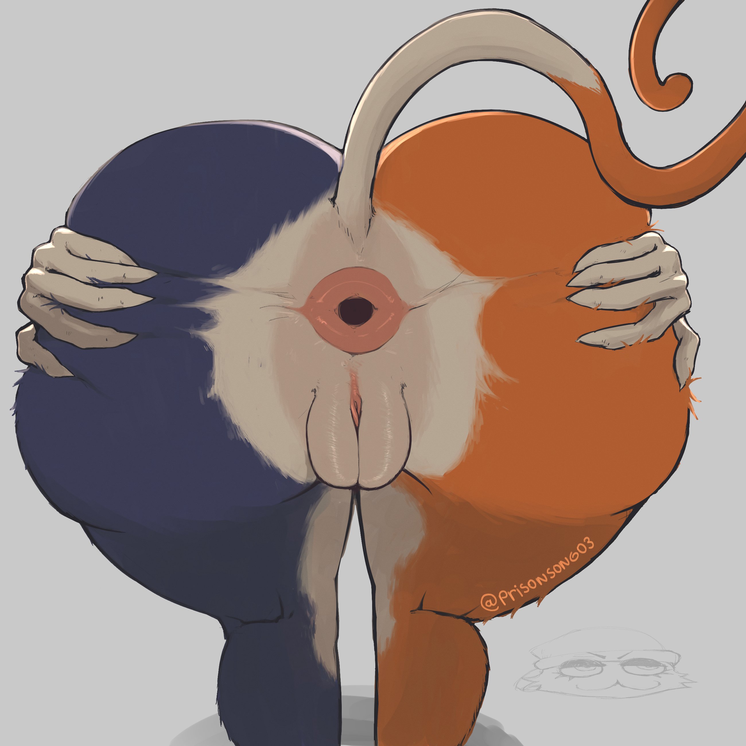 2d, anthro, anthro only, ass, ass focus, felid, feline, felis, female, fortnite, mammal, mammal humanoid, meow skulls (fortnite), presenting anus, presenting hindquarters, presenting pussy, prisonsong03, pussy