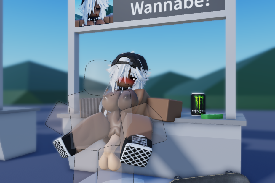 3d backwards_baseball_cap barely_clothed cum dark-skinned_female exhibitionism large_penis light-skinned_male monster_energy_can nyxwastaken oc public_nudity public_use rate_my_avatar roblox roblox_game robloxian robux see-through self-upload shoes tagme translucent_body vaginal_penetration yuki_(nyxwastaken)