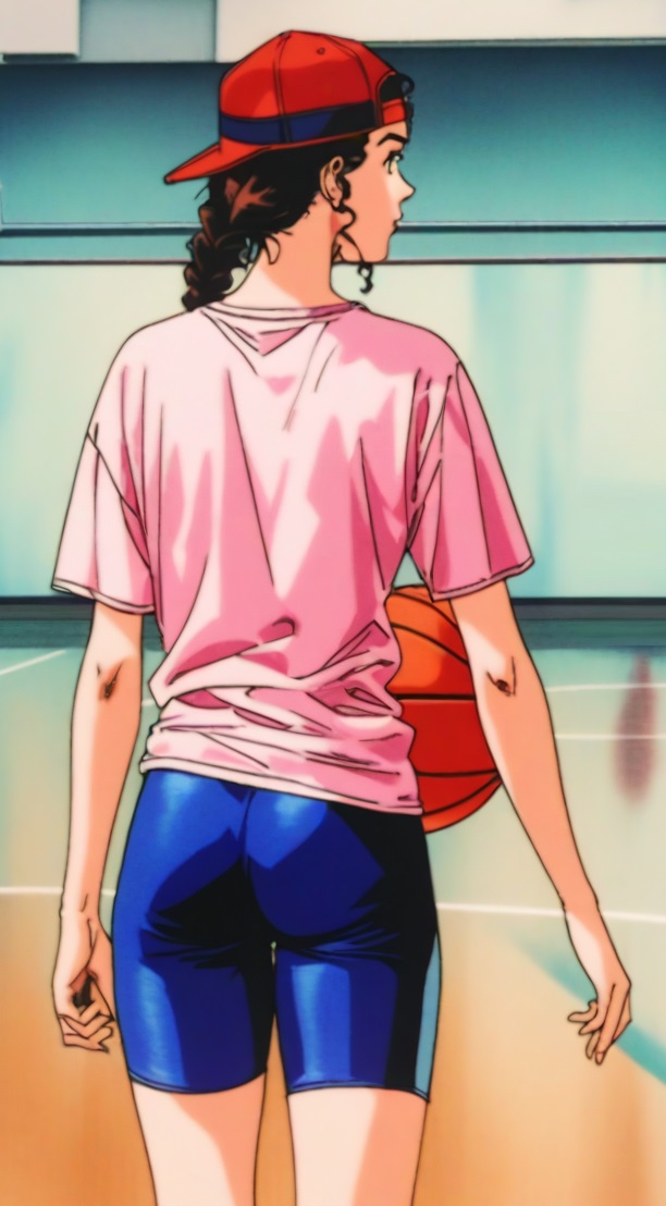 ai_generated ass ass ayako_(slam_dunk) bike_shorts non_nude slam_dunk