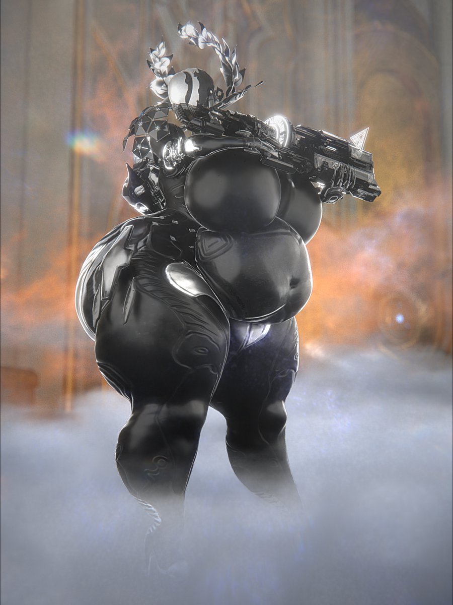 bbw big_ass big_belly big_breasts big_thighs breasts cleavage female gun huge_breasts mag_(warframe) overweight qzk_forte robot robot_girl robot_humanoid tagme thick_thighs warframe weapon wide_hips