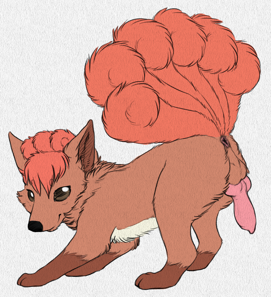 anatomically_correct animal_genitalia animal_penis anus ass balls canine canine_penis erection feral fox knot looking_at_viewer male mammal multi_tail nintendo pencil_(artwork) penis pokemon pokemon_(species) presenting presenting_hindquarters python13rp raised_tail simple_background smile solo traditional_media_(artwork) video_games vulpix white_background yaroul