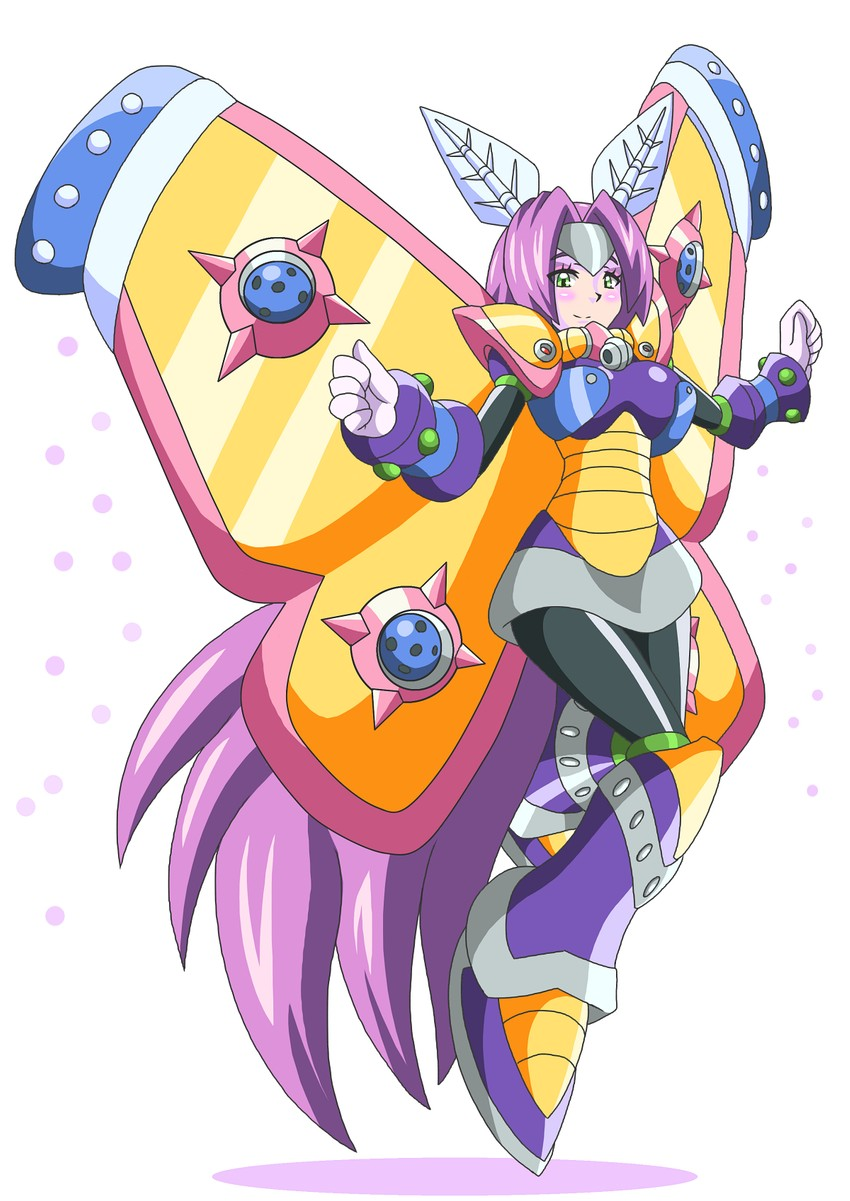 1girls buti-yu capcom female female_only long_hair mega_man mega_man_x morph_moth moth_girl purple_hair rule_63 tagme wings