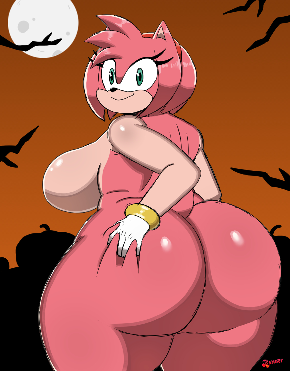 1girl 1girls amy_rose ass big_ass big_thighs butt cherryfox73 female female_only furry_female halloween hedgehog hedgehog_girl huge_ass huge_butt huge_thighs mobian_(species) pink_fur pink_skin sonic_(series) sonic_the_hedgehog_(series) tagme thick thick_ass thick_legs thick_thighs thighhighs thighs twitter