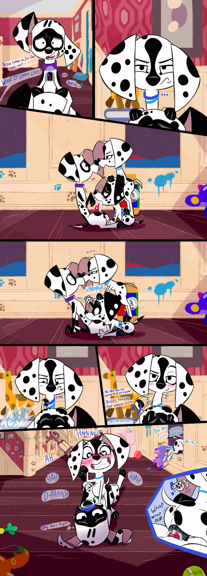 101_dalmatian_street 1boy 2girls angry_face anus black_spots blush blush blush_lines blushing_female brother_and_sister canid canine canine_penis canine_pussy canis comic cum cum_in_pussy cum_inside d-pad_(whitewolf20xx) dalmatian dee_dee_(101_dalmatians) deepthroat disney dizzy_(101_dalmatians) dog_boy dog_collar dog_ears dog_girl dog_tail domestic_canine domestic_dog english_text female heart-shaped_pupils hi_res high_resolution highres incest inkbunny knotting light_bondage male male/female moaning moaning_in_pleasure naughty_face oc oc_x_canon oral original_character pussy saliva smile stomach_bulge sweat tail tail_wagging tears thought_bubble vaginal_penetration wagging_tail white_body white_fur white_spots whitewolf20xx young younger_female younger_male