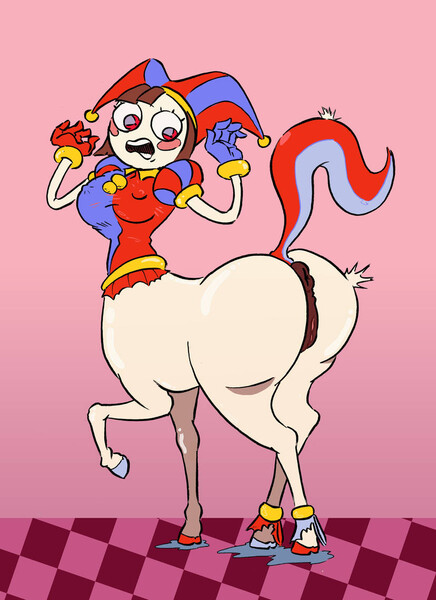 centaur centauress clown clown_girl glitch_productions horse_tail horsepussy pomni pomni_(tadc) pomni_(the_amazing_digital_circus) taur tf the_amazing_digital_circus transformation transformation_through_magic what_in_the_legitimate_damn