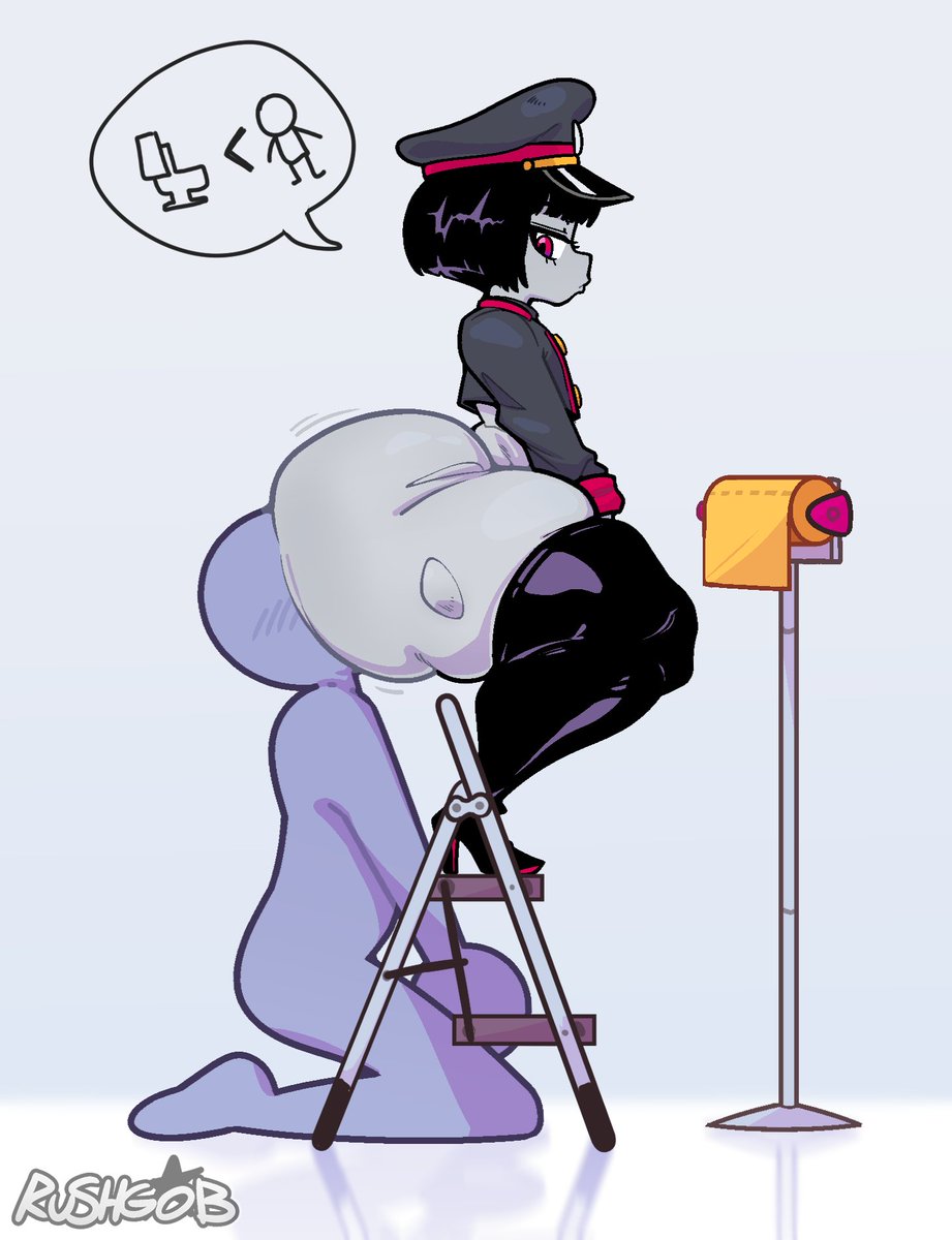 armband, authoritarian, big butt, big hips, black boots, black hair, black panties, blunt bangs, blush, boots, bottom heavy, bottom heavy female, bubble ass, bubble butt, child bearing hips, cropped jacket, curvy, expressionless, facesitting, female, female dominating male, female robot, femdom, flat chest, g-string, gigantic thighs, gloves, gobrush, grey body, gross, high heel boots, high heels, hourglass figure, huge hips, huge thighs, human toilet, ladder, large hips, large thighs, latex boots, legwear, looking at partner, looking back, machine, massive ass, midriff, military, military hat, military uniform, navel, panties, peaked cap, revealing clothes, robot, robot commander (bingbingzi), robot girl, robot symbol, sexy, short, short hair, shortstack, sitting on face, skimpy, skimpy outfit, slim waist, small breasts, stoic, string panties, thick thighs, thigh boots, thighhigh boots, thighs, thighs bigger than head, thunder thighs, tight clothes, toilet, uniform, voluptuous, voluptuous female, wide hips