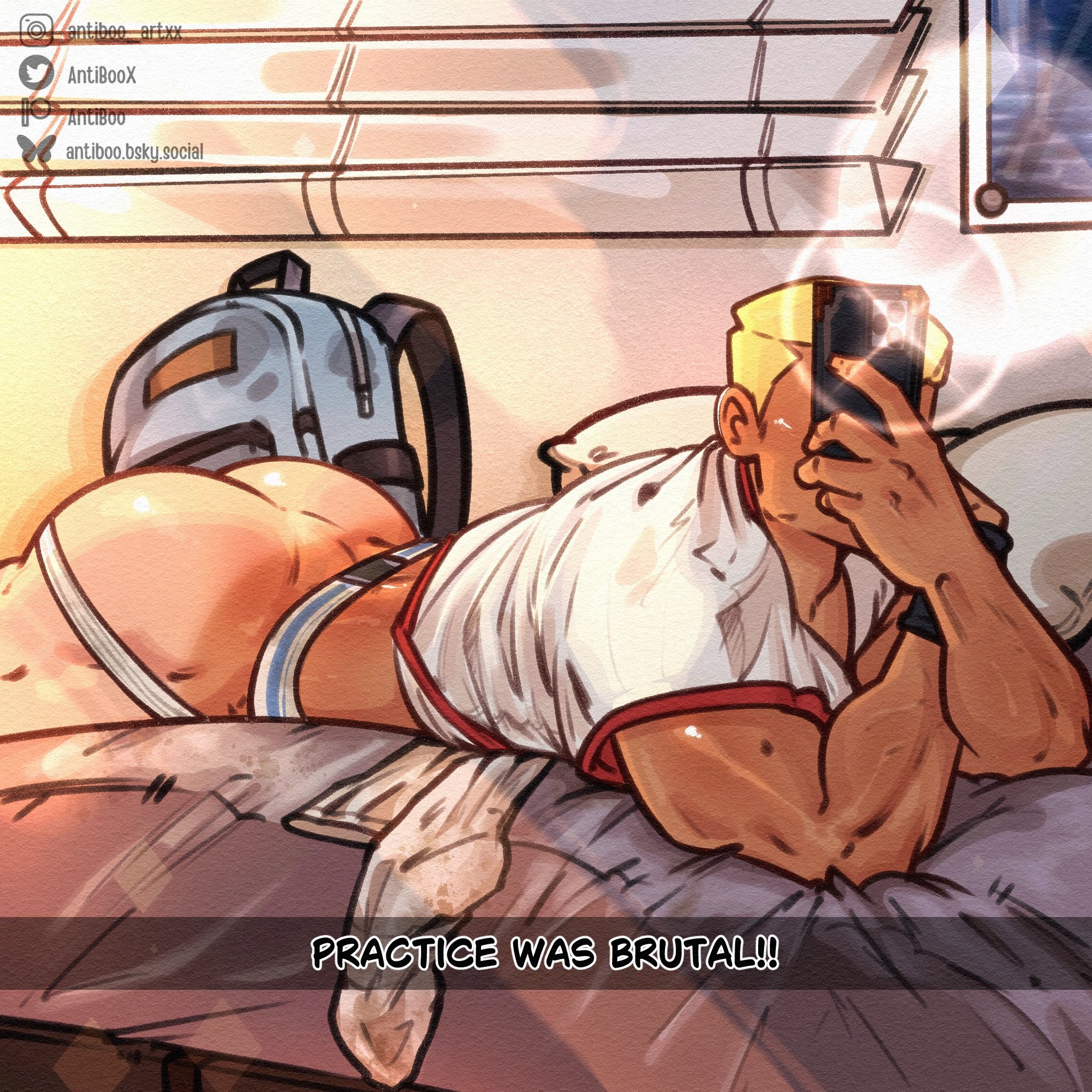antibooart, ass, bara, big ass, big butt, blonde hair, bubble ass, bubble butt, danny phantom, dash baxter, dat ass, dat butt, fat ass, fat butt, gay, holding phone, huge ass, huge butt, jockstrap, large ass, large butt, male, male only, muscular, muscular male, round ass, round butt, solo, taking picture, thick ass, thick butt