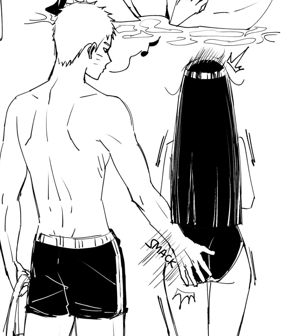 canon couple, female, hyuuga hinata, male, naruto, naruto (series), swimsuit, uzumaki naruto