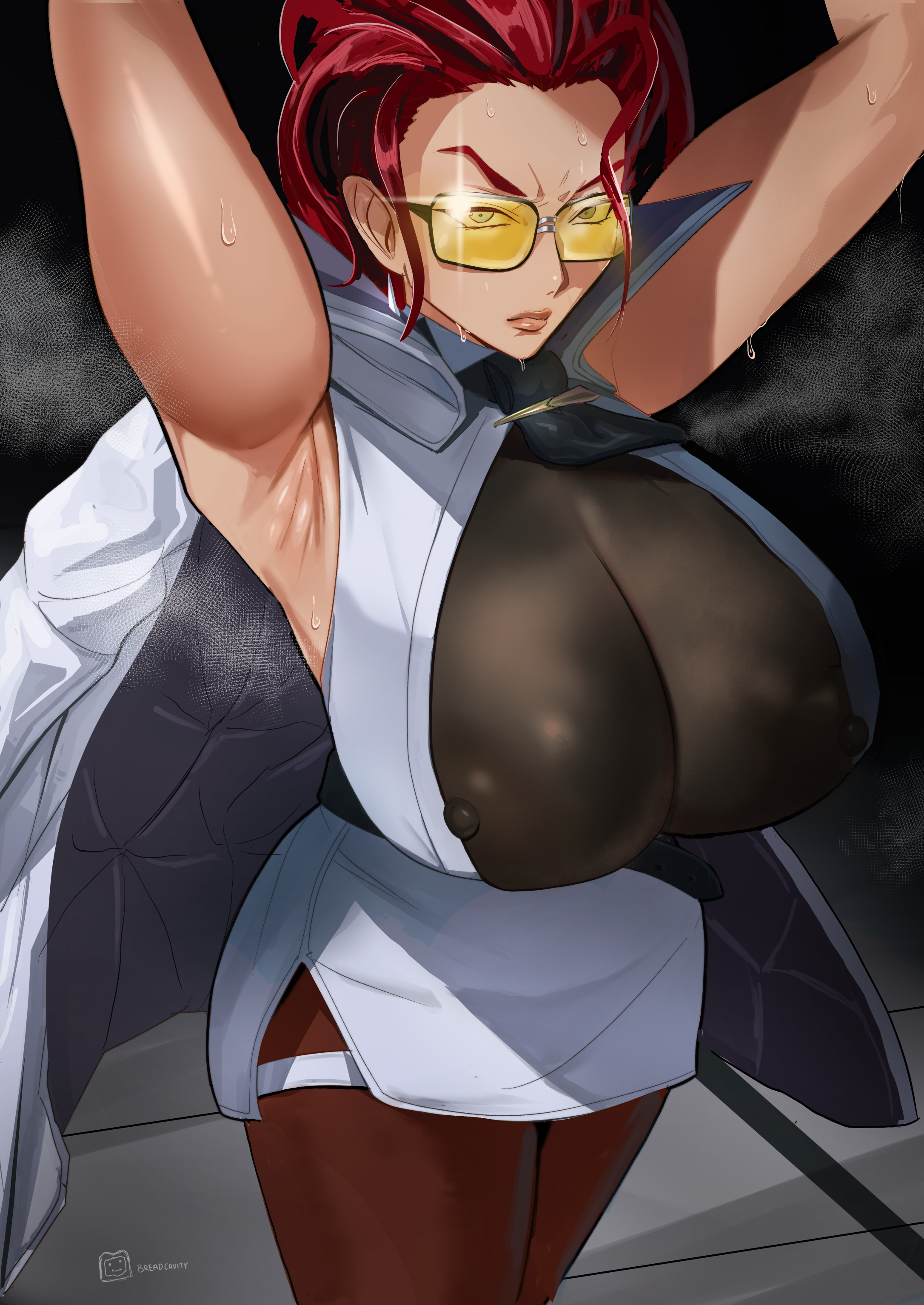 2d, agent, armpits, big breasts, breadcavity, breasts, busty, capcom, crimson viper, erect nipples, female, female focus, female only, fit, fit female, hourglass figure, large breasts, mature, mature female, milf, nipple bulge, red hair, researcher, street fighter, street fighter 6, sunglasses, sweat, tan, tan body, tan skin, tan-skinned female, tanned female, tanned skin, tanned skinned female, tinted eyewear, tomboy milf, tomboyish, toned, toned female, wide hips