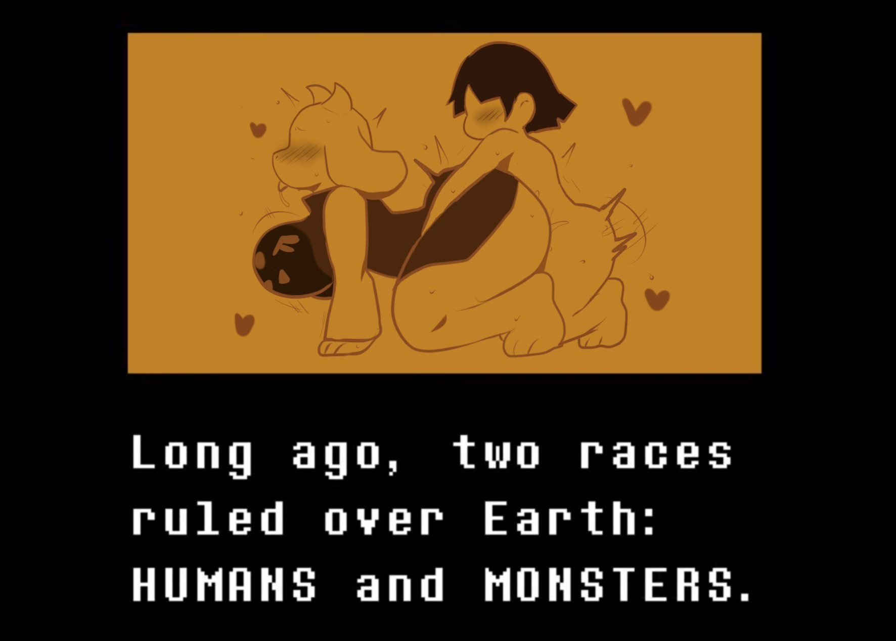 1boy, 1girls, deltarune (symbol), enigi09, female, frisk, frisk (undertale), furry, heart, hearts, horns, male, male frisk, sex, sex from behind, tagme, toriel, undertale, undertale (series)