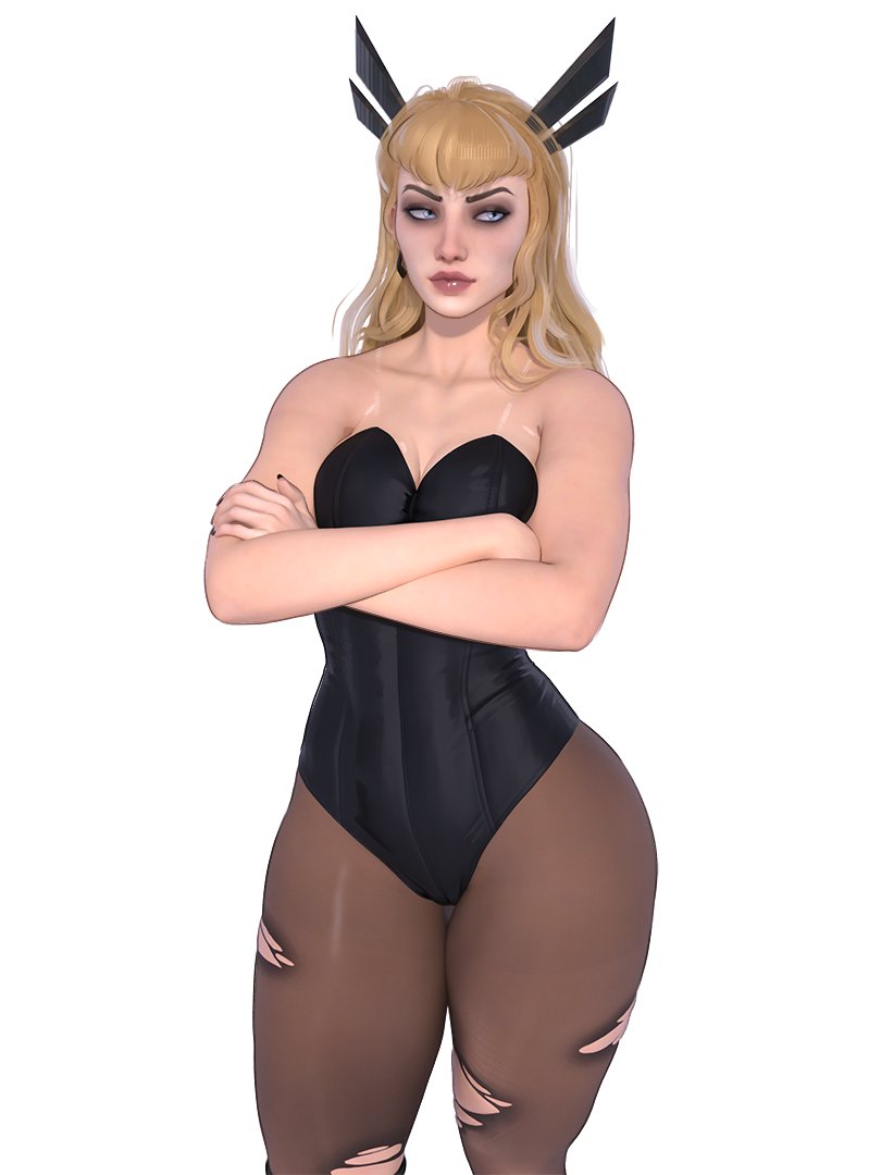 1girls, 3d, bunnysuit, cleavage, female, female only, magik (illyana rasputin), magik (marvel rivals), marvel, marvel comics, marvel rivals, popogori, revealing clothes, solo, solo female, standing, voluptuous