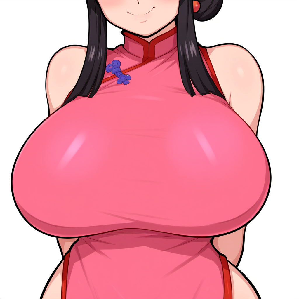 1girls ai_generated alternate_breast_size big_breasts breast_focus breasts chest chichi china_dress close-up dragon_ball dragon_ball_super dragon_ball_z female huge_breasts large_breasts mature_female milf mullon novelai solo