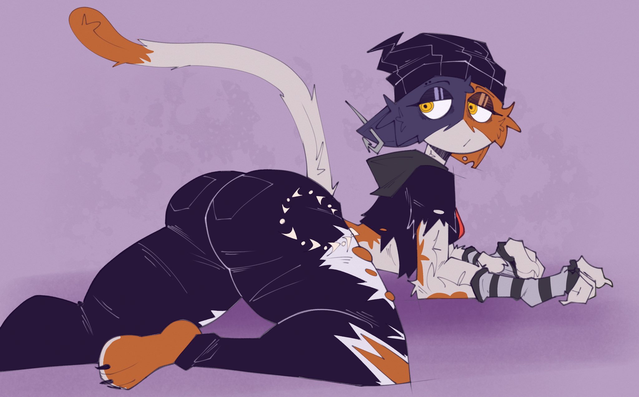 1girls, 2d, anthro, anthro only, beanie, cat, cat ears, cat girl, cat humanoid, cat tail, catgirl, feline, feline humanoid, female, fortnite, fortnite: battle royale, furry, meow skulls (fortnite), piercing, solo, solo female, tagme, talons tw, tomboy