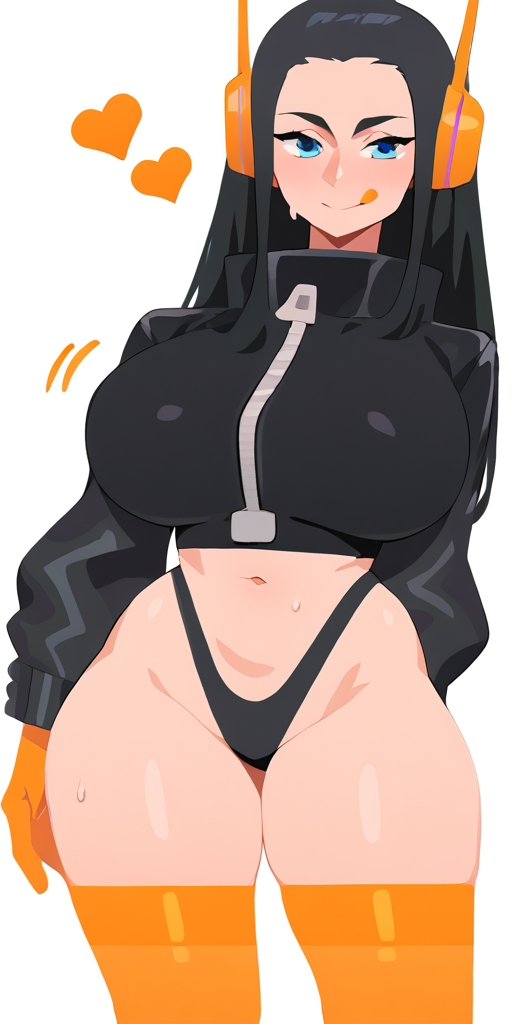 1girls ai_generated artist_request black_hair blue_eyes clothing egghead_outfit female female_only huge_breasts nico_robin nico_robin_(egghead) one_piece one_piece:_egghead_arc post-timeskip solo solo_female solo_focus