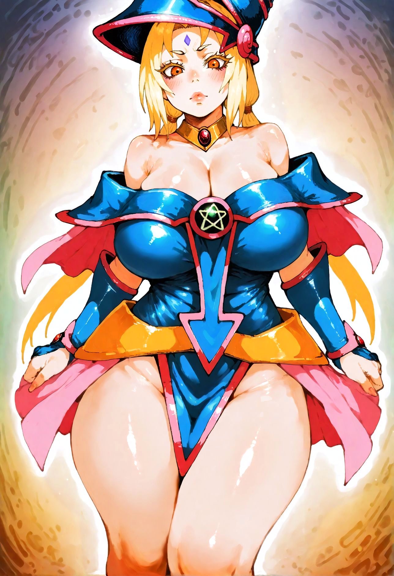 1girls ai_generated blush breasts cosplay dark_magician_girl dark_magician_girl_(cosplay) hips hpeq huge_breasts looking_at_viewer mature_female naruto naruto_(series) thick_thighs thighs tsunade wide_hips yu-gi-oh! yu-gi-oh!_duel_monsters