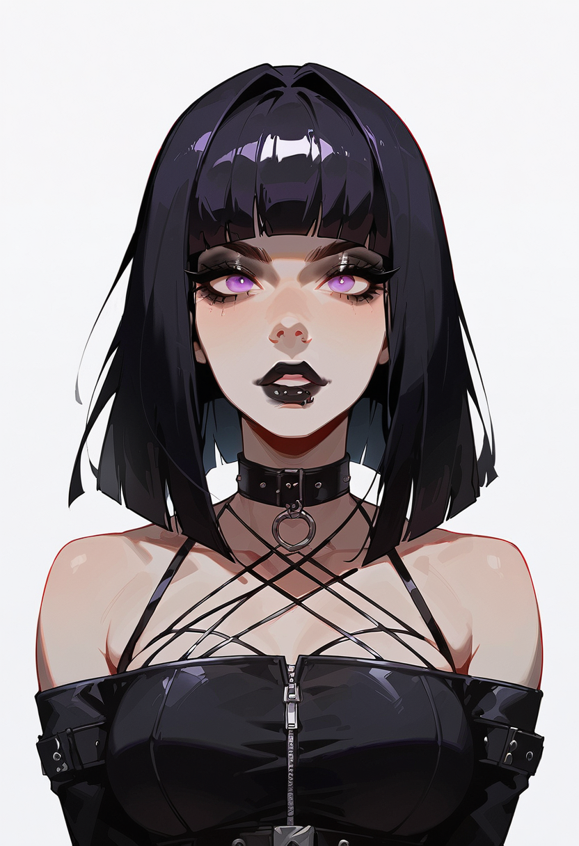 black_hair choker female goth tagme