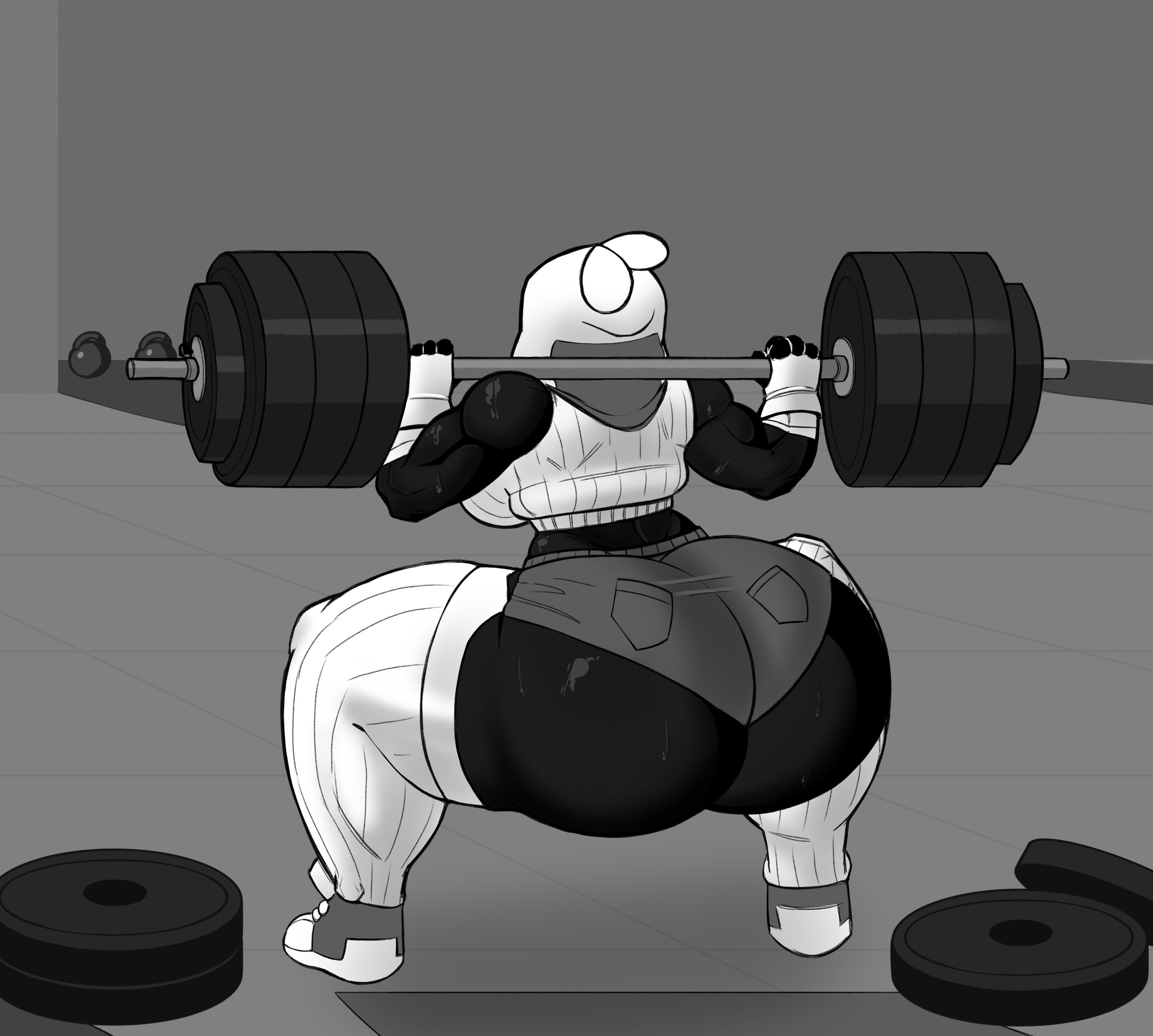1girls, ass, breasts, dreamchy (mr dreamcatch er), female, female only, lifting weights, mrdreamcatch er, oc, original character, squatting, tagme, thighhighs, thighs