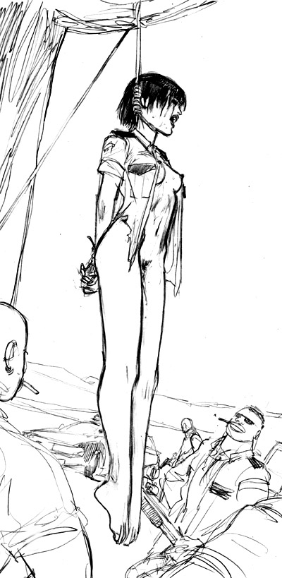 after rape, asphyxiation, au (artist), carl (artist), corpse, cum in pussy, death, female death, hanged, noose, police, police uniform, policewoman, ripped clothing