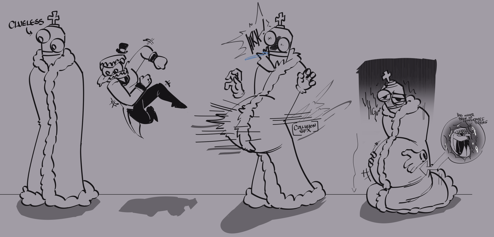 2boys, belly, belly bulge, caine (the amazing digital circus), cartoon, cartoon physics, clipping, clueless, internal, kinger (the amazing digital circus), male, male only, succulentgeckos, suprised, text, the amazing digital circus, unbirth, unwilling pred, vore, vore belly, willing prey