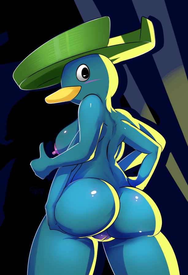 1girls 2018 4_arms anthro areola ass back beak big_ass big_breasts biped black_eyes blue_body blue_skin blush blush_sticker breasts butt_pose elpatrixf erect_nipples female female_only hand_on_butt hand_on_hips humanoid humanoid_hands light looking_at_viewer looking_back lotad multi_arm multi_limb nintendo nipples nude pink_nipples plant pokémorph pokemon pokemon_(species) pokemon_rse pokemorph portrait pussy rear_view sideboob solo standing thick_thighs thumbs_up video_games