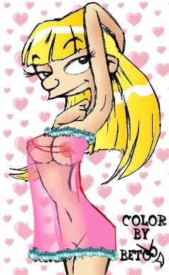 colored female helga_pataki hey_arnold! human king-cheetah looking_at_viewer nickelodeon nipples presenting see-through solo white_background