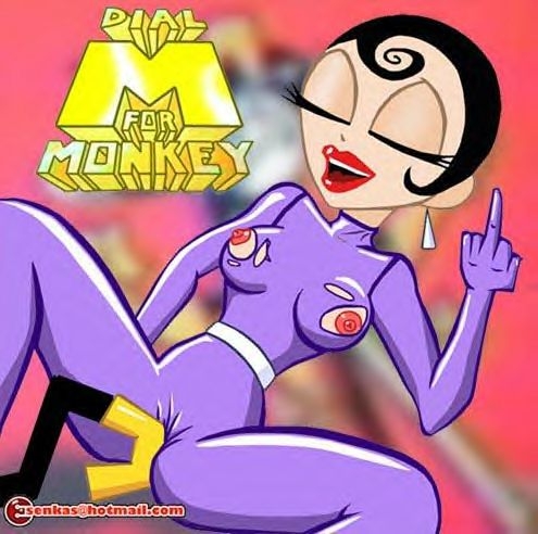 agent_honeydew cartoon_network dexter's_laboratory dial_m_for_monkey esenkas female interspecies middle_finger monkey monkey_(dial_m_for_monkey) primate zoophilia