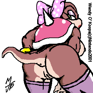 alternate_breast_size anthro bow bracelet breasts claws darkboss eyelashes female koopa koopalings lipstick mario_(series) nintendo nipples polka_dots shell spiked_shell spikes straight_hair tail the_super_mario_bros._super_show! wendy_o._koopa