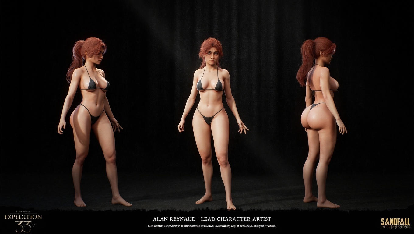 1girls, ai assisted, big ass, clair obscur: expedition 33, female, female only, maelle (clair obscur: expedition 33), red hair, solo