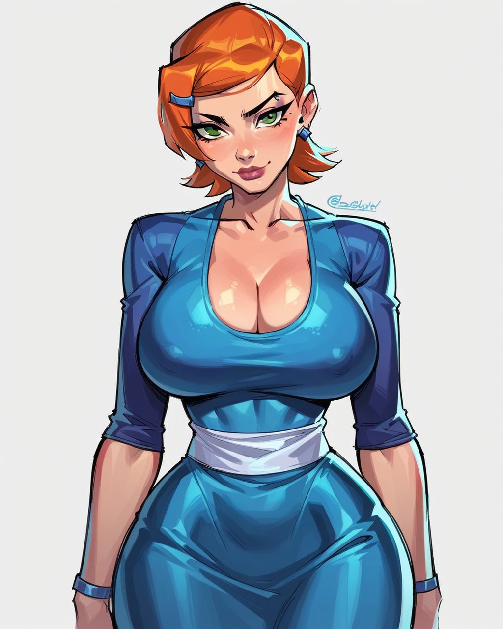 1girls, ai generated, ben 10, cameltoe, cartoon network, cleavage, curvy, erect nipples, female, ginger, ginger female, ginger hair, green eyes, green eyes female, gwen tennyson, huge areolae, huge ass, huge breasts, nai diffusion, orange hair, orange hair female, puffy nipples, realistic, red hair, red hair female, red head, redhair, redhead, redhead female, saucy trove, short hair, short hair female, stable diffusion, thick lips, voluptuous, wide hips