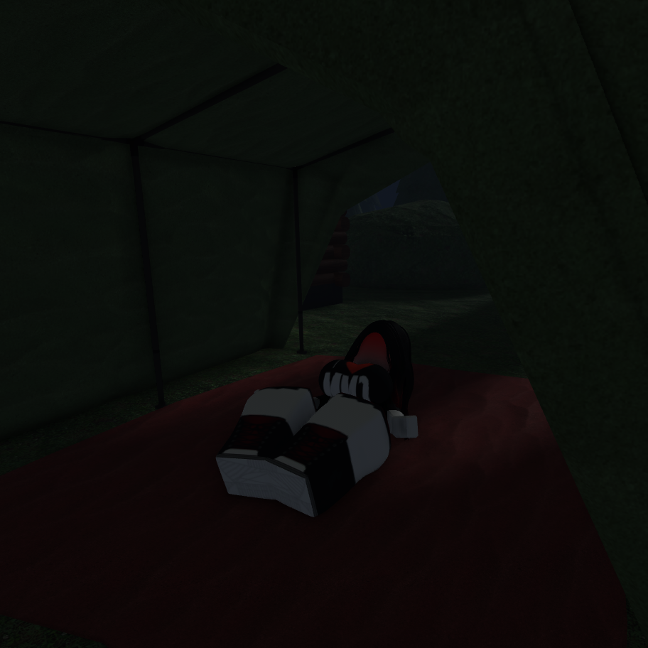 1girls 3d alone big_breasts black_hair breasts catsulithr34 clothed forest outside resting roblox roblox_avatar robloxian self_upload tagme tent thick_thighs white_skin