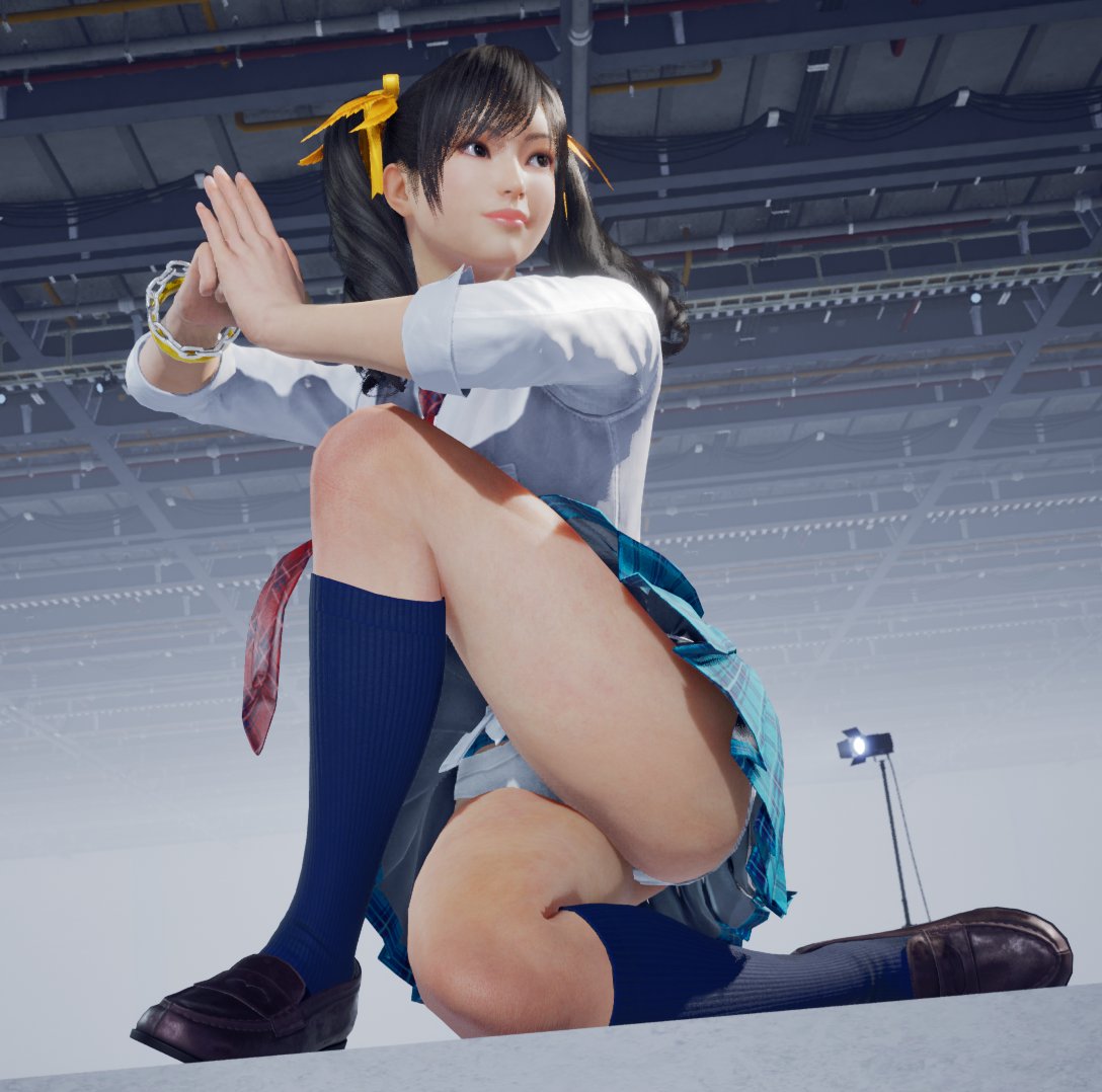 1girls 3d ass female female_only ling_xiaoyu panties school_uniform schoolgirl solo tekken tekken_8 upskirt