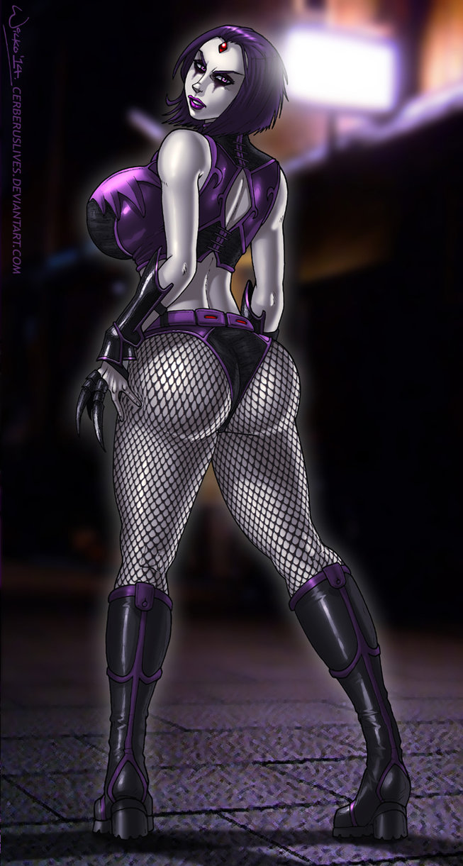 1girls ass back big_ass big_breasts boots busty dat_ass dc dc_comics female female_only fishnets goth huge_breasts rachel_roth raven_(dc) solo teen_titans thick_thighs top wide_hips wilko