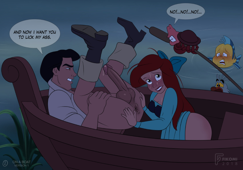 ariel ariel_(the_little_mermaid) blush boat canon_couple disney disney_princess female_rimming_male fikomi flounder prince_eric rimjob rimming scuttle sebastian_(disney) tagme the_little_mermaid the_little_mermaid_(1989_film)