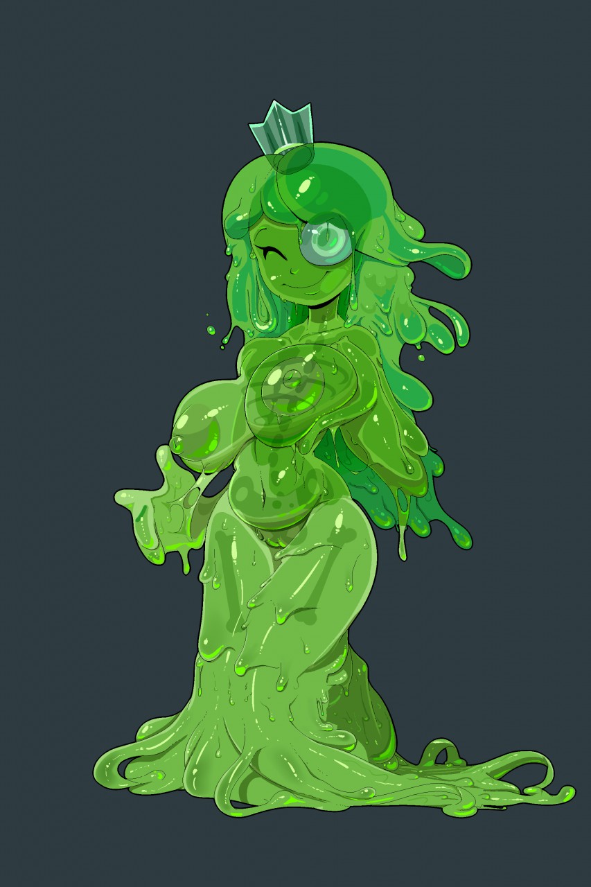 2016 areola big_breasts breasts erect_nipples female full-length_portrait full_length huge_breasts monster nipples nude portrait pussy slime slime_princess_(towergirls) solo standing theboogie towergirls