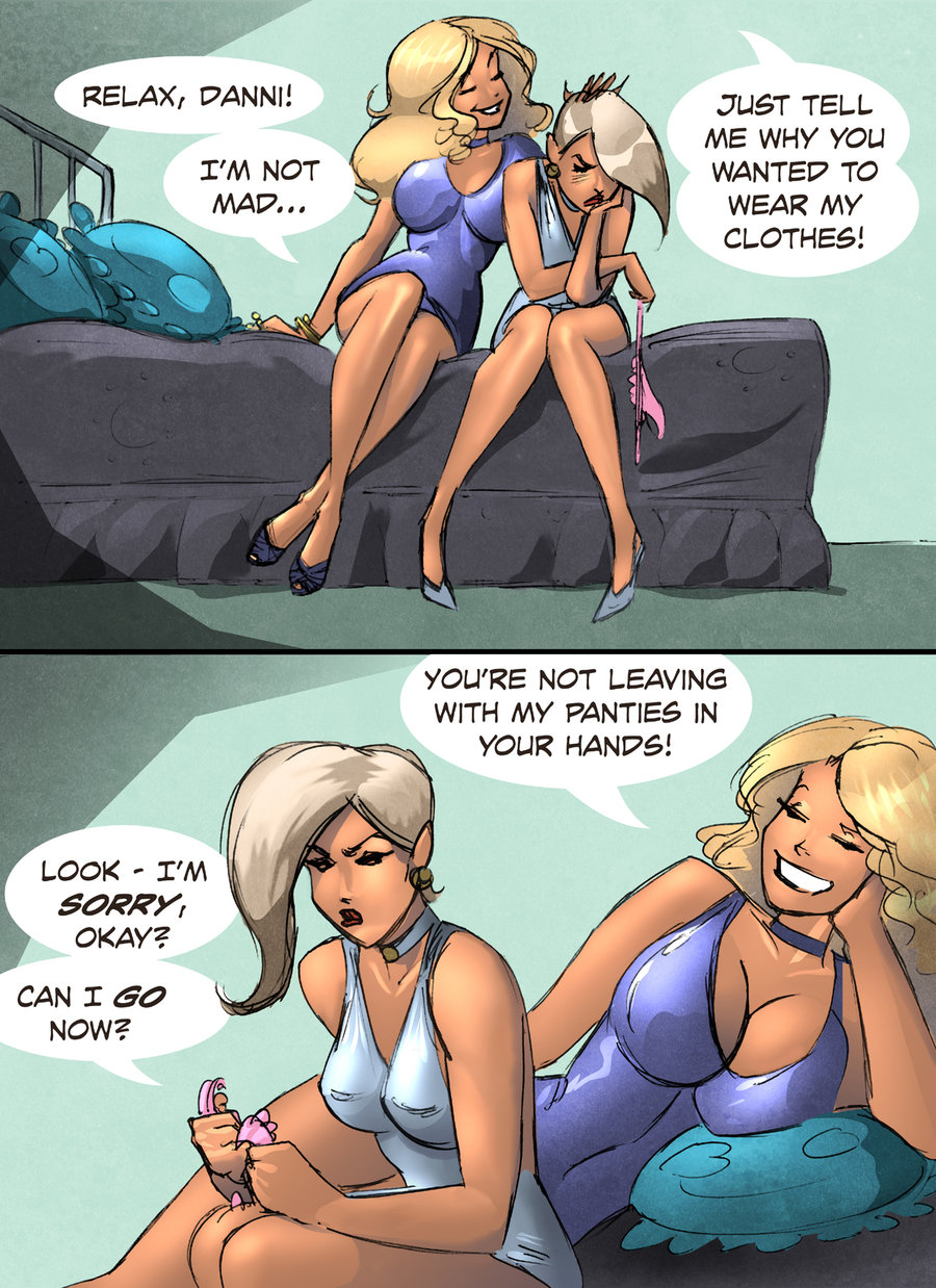 2011, caught, caught in the act, comic, comic page, crossdressing, crossdressing (mtf), crossdressing male, danni (stvkar), embarrassed, embarrassed expression, femboy, feminine, feminine body, feminine faced male, feminine male, feminine pose, feminization, feminized male, male, sissification, sissy, sissyfication, stvkar