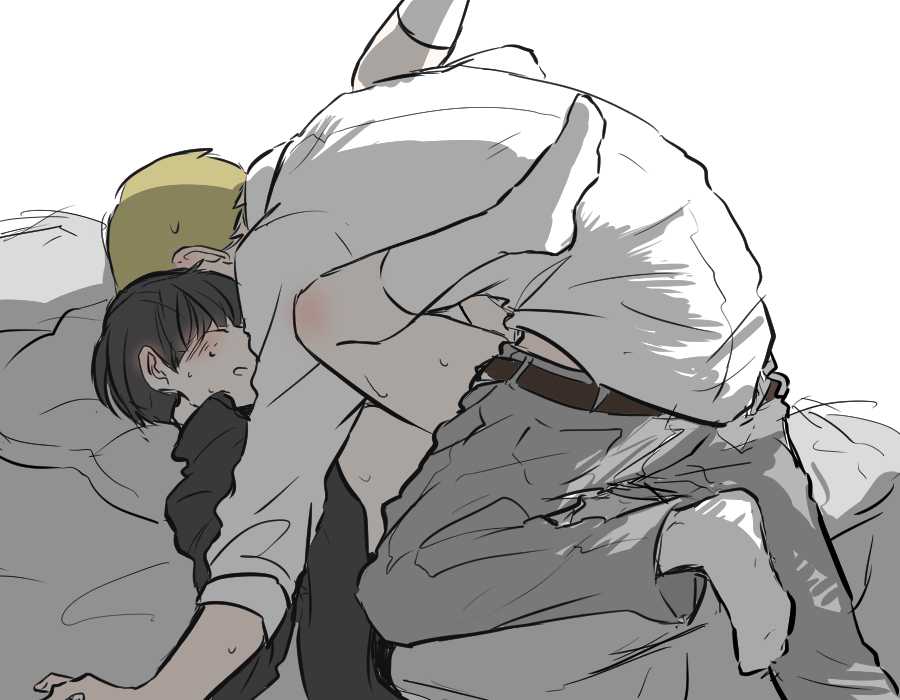 2boys, age difference, arataka reigen, color, male, male only, mob psycho 100, multiple boys, multiple males, shigeo kageyama, yaoi