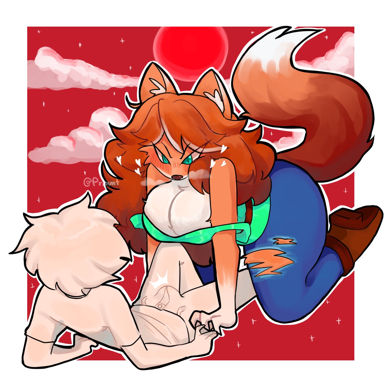 big ass, big butt, big titties, breasts, brown skin, clothing, curvaceous, curvaceous female, curvaceous figure, curvy, curvy figure, curvy hips, female, female focus, furry, furry female, furry only, long hair, orange hair, pripunt, terraria, werefox zoologist (terraria), zoologist (terraria)