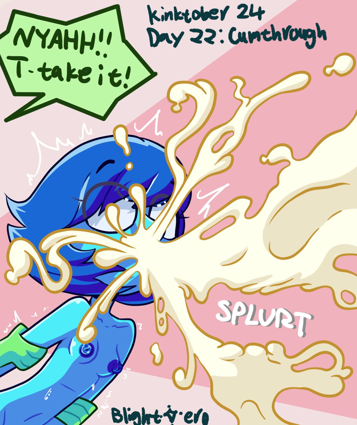 1futa, 1girls, arm grab, blightstar, blue body, blue eyes, blue skin, breasts, cartoon network, completely nude, completely nude female, completely nude futa, cum, cum inside, dialogue, english text, female, futa on female, futa/female, futanari, grabbing, grabbing another's arm, grabbing arm, grabbing from behind, green body, green skin, intersex, lapis lazuli (steven universe), nipples, nude, nude female, nude futa, peridot (steven universe), rolling eyes, sex, sex from behind, small breasts, speech bubble, steven universe, sweat, text, vomiting cum