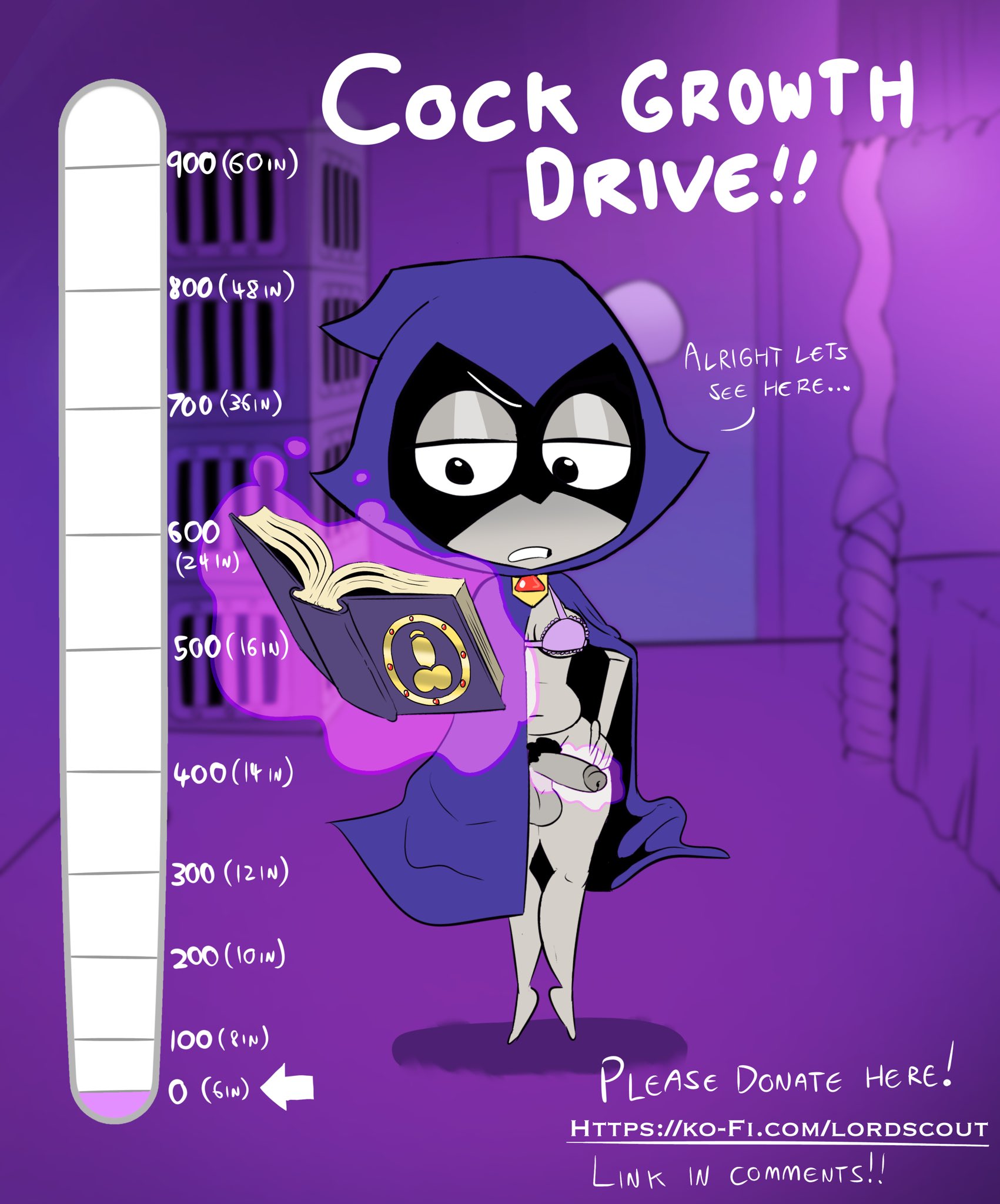 1futa, balls, balls growth, ballsack, bra, cloak, cock, futa only, futanari, growth, growth drive, intersex, magic, oogabutt, penis, penis expansion, penis growth, raven (dc), teen titans, teen titans go