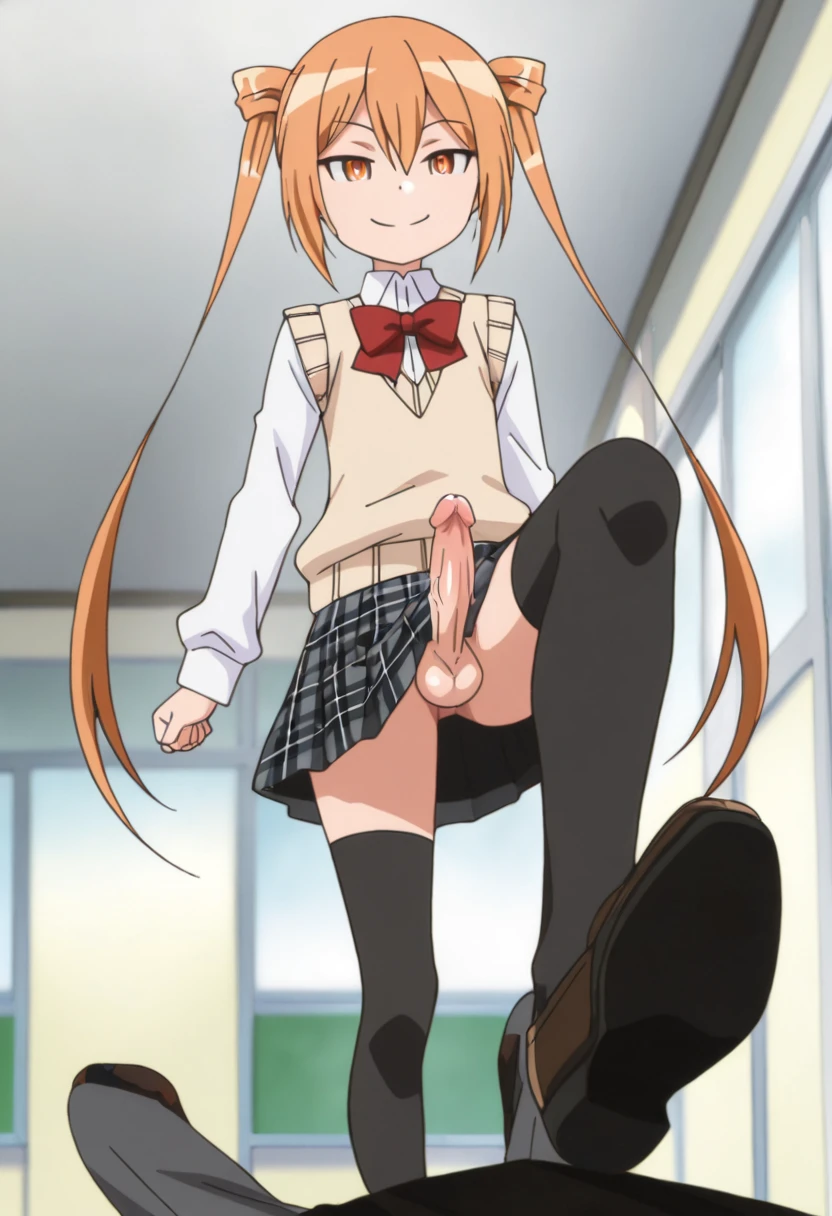 1boy 1femboy ai_generated androgynous crossdressing erect_penis erection evil_smile feet feet_focus femboy gay himegoto oda_mitsunga orange_eyes orange_hair otoko_no_ko otokonoko penis pov shoes shoes_focus smile socks standing stepped_on trap