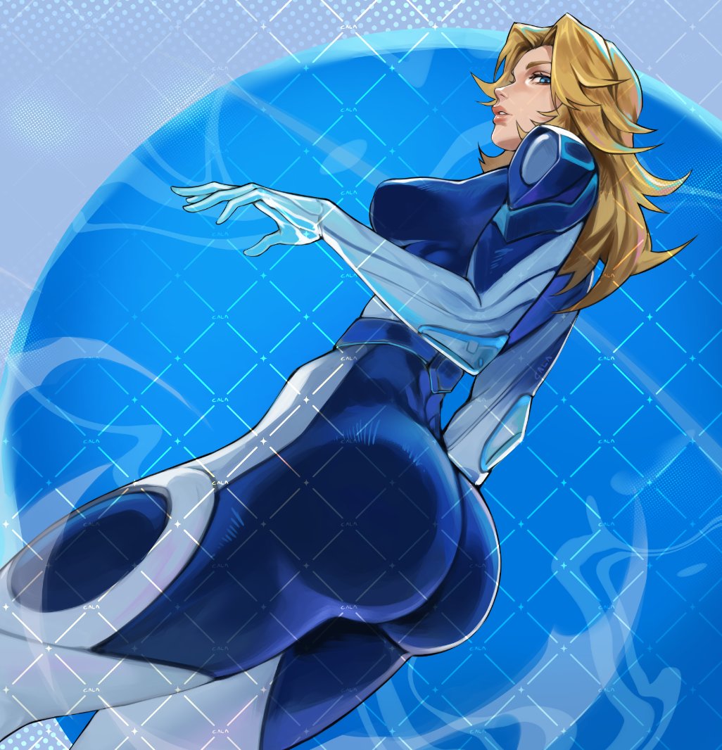 1girls ass big_ass big_breasts blonde_hair blue_bodysuit bodysuit breasts calad_g fantastic_four female female_only huge_ass invisible_woman invisible_woman_(marvel_rivals) large_ass marvel marvel_rivals milf sue_storm