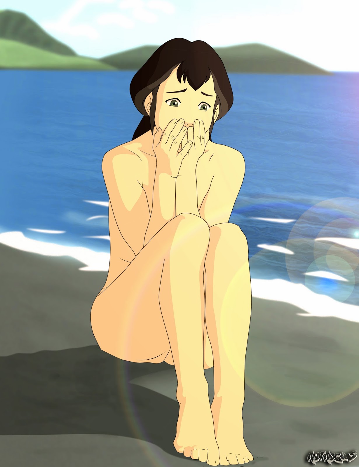 1girls air_acolyte anaxus avatar_legends beach female milf naked nickelodeon nude pema the_legend_of_korra