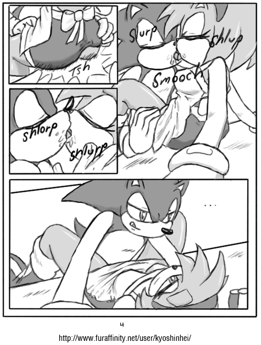 amy_rose anthro apron breasts clothed clothing female french_kissing hedgehog imminent_sex kissing kyoshinhei lying male mammal mobius_unleashed on_back palcomix romantic romantic_couple sex sonic_(series) sonic_the_hedgehog straight table_lotus_position