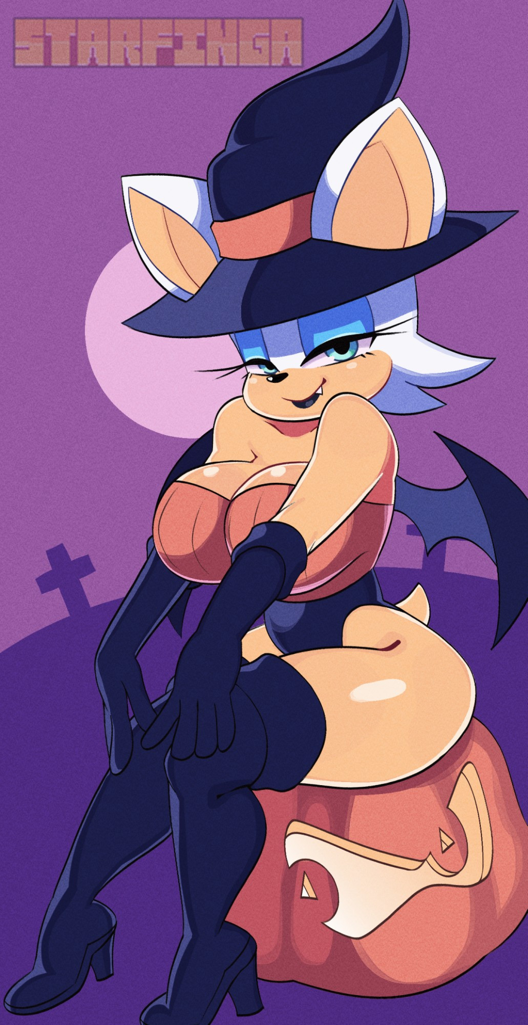 2024 chudai curvy halloween rouge_the_bat starfinga thick voluptuous_female witch_costume