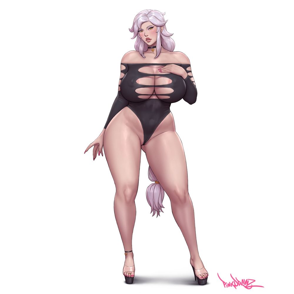 1girls female female_only huge_breasts human pinkdrawz revealing_clothes skimpy solo solo_female standing voluptuous