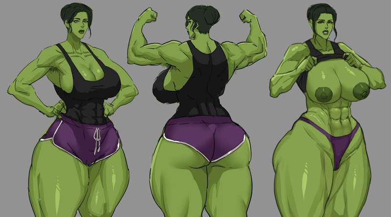 (series) big_breasts black_background bra brown_eyes business_attire cyberboi double_biceps_pose female female_only giant_breasts glasses green-skinned_female green_eyes green_hair green_skin gym gym_uniform huge_breasts hulk_(series) legs long_legs marvel marvel_comics miniskirt multiple_girls muscular_thighs painted_nails she-hulk skirt stiletto_heels suit thick_thighs thighs thunder_thighs toned_female very_high_heels voluptuous voluptuous_female