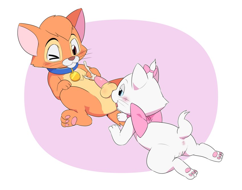 anal ass blue_eyes butt_lick disney duo felid feline female feral fur hi_res licking male male/female mammal marie_(aristocats) ofuro oliver_(disney) oliver_and_company oral orange_body orange_fur pawpads ribbons rimming rimming_male sex simple_background the_aristocats tongue white_body white_fur